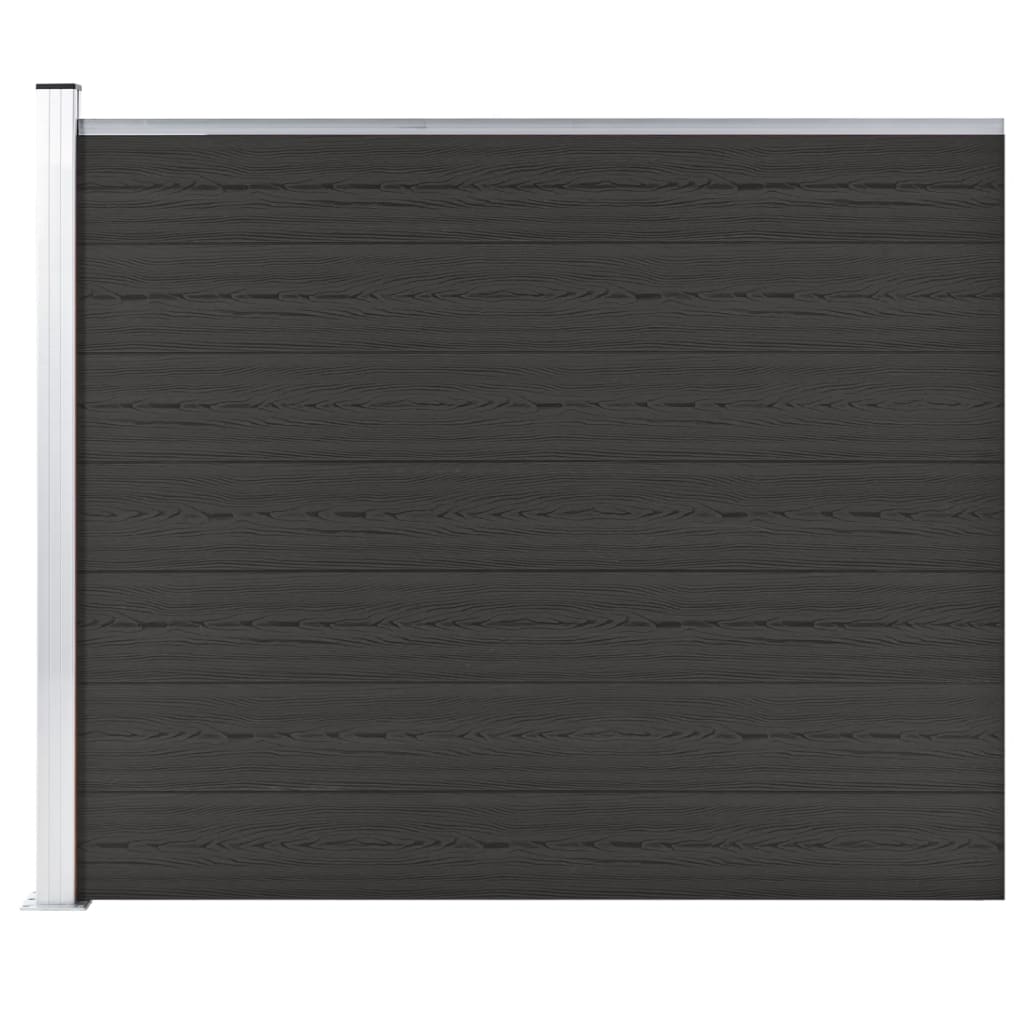 vidaXL Panou de gard, negru, 175x146 cm, WPC vidaXL Panou de gard, negru, 175x146 cm, WPC