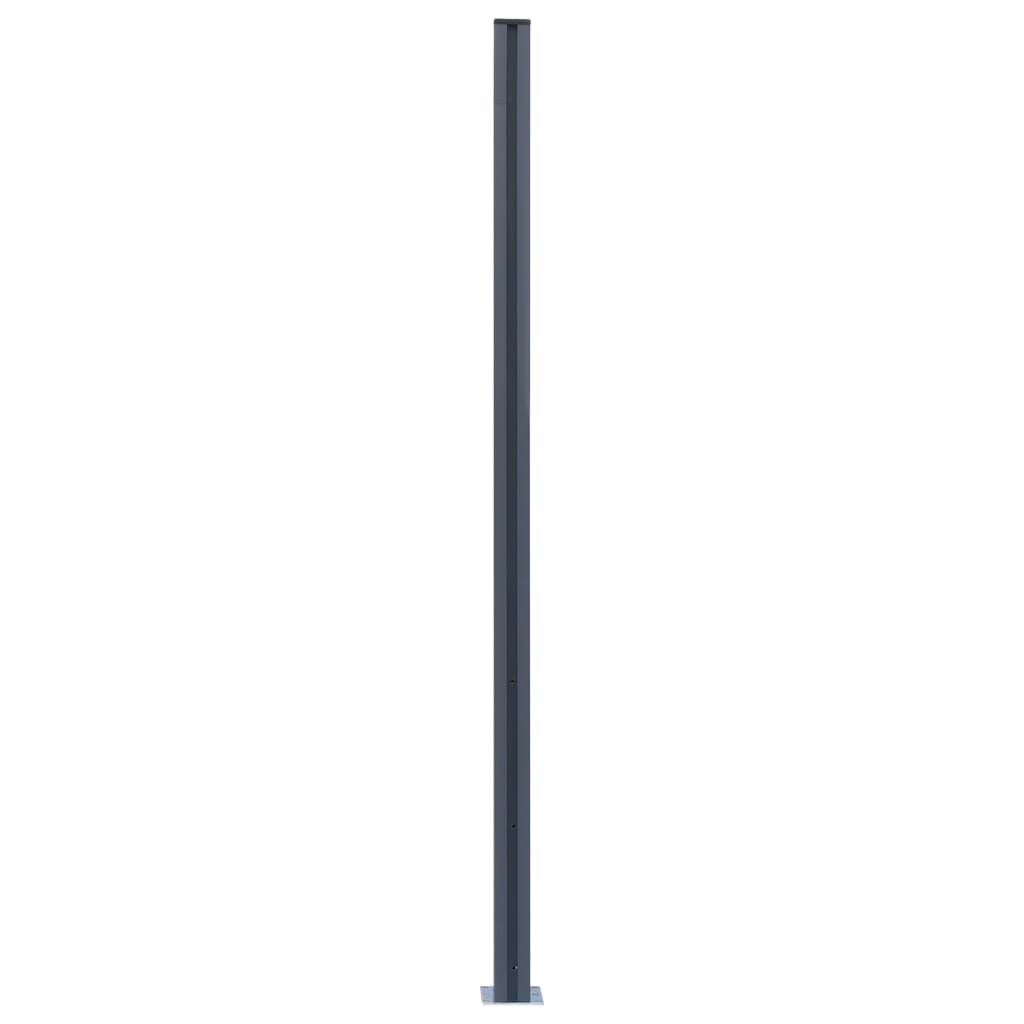 vidaXL Stâlpi de gard, 2 buc., gri închis, 185 cm, aluminiu vidaXL Stâlpi de gard, 2 buc., gri închis, 185 cm, aluminiu