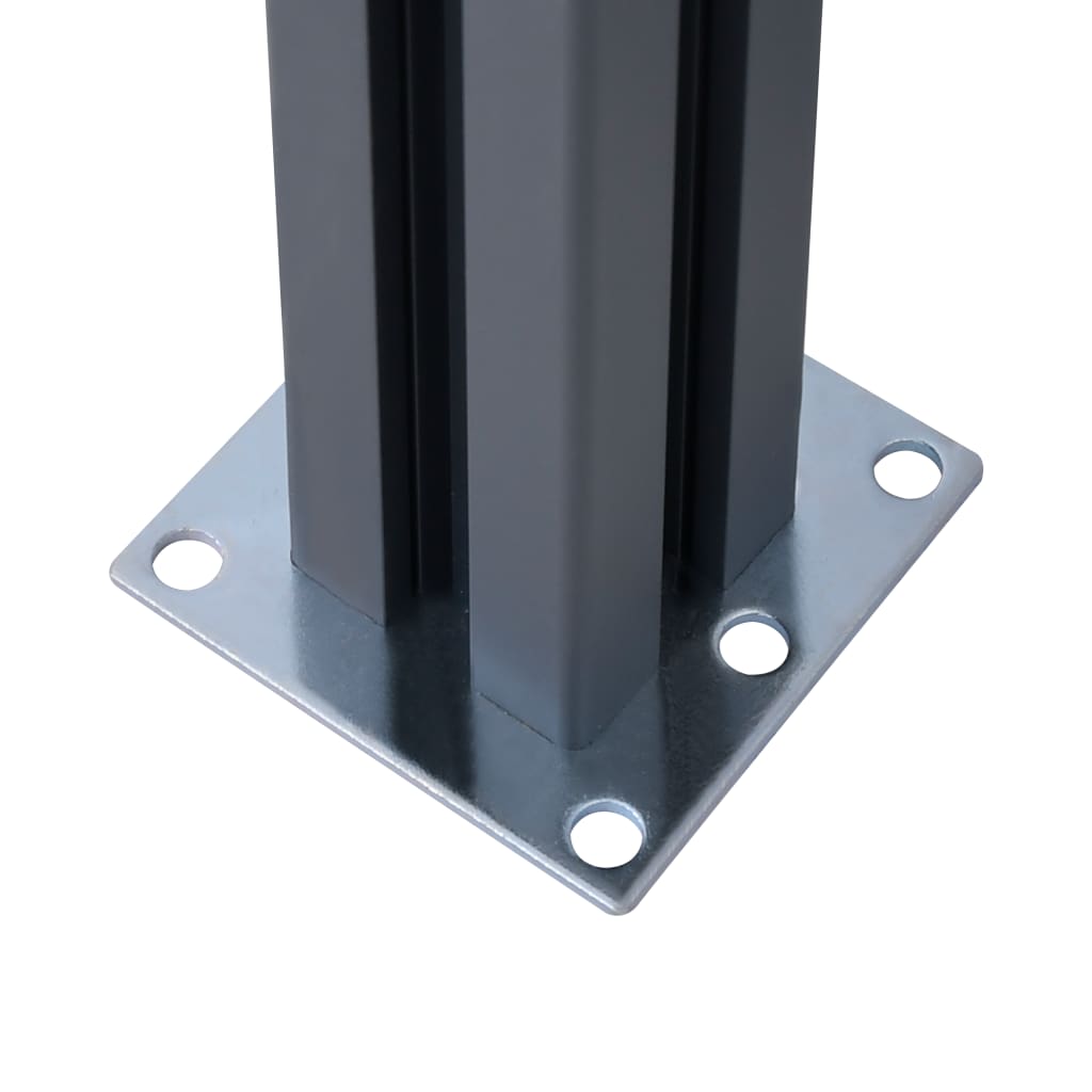 vidaXL Stâlpi de gard, 2 buc., gri închis, 185 cm, aluminiu vidaXL Stâlpi de gard, 2 buc., gri închis, 185 cm, aluminiu