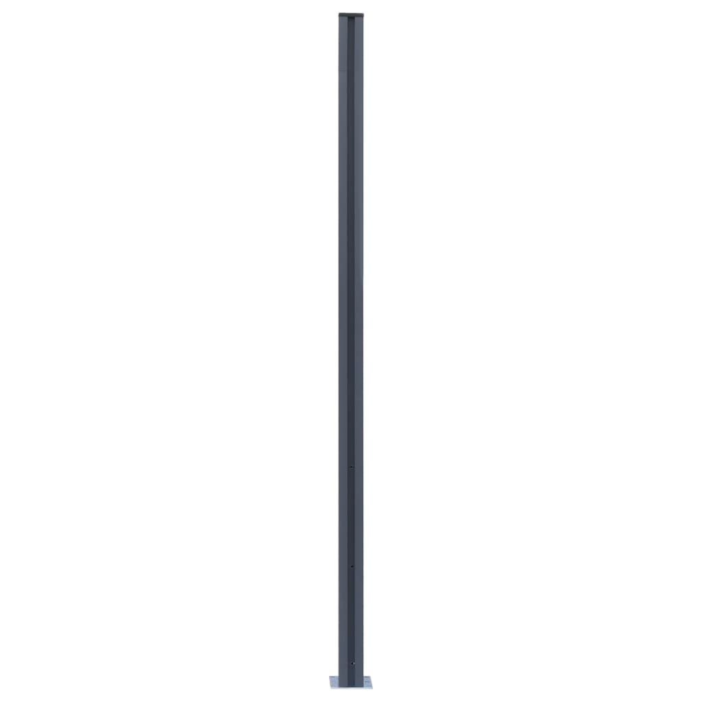vidaXL Stâlpi de gard, 3 buc., gri închis, 185 cm, aluminiu vidaXL Stâlpi de gard, 3 buc., gri închis, 185 cm, aluminiu