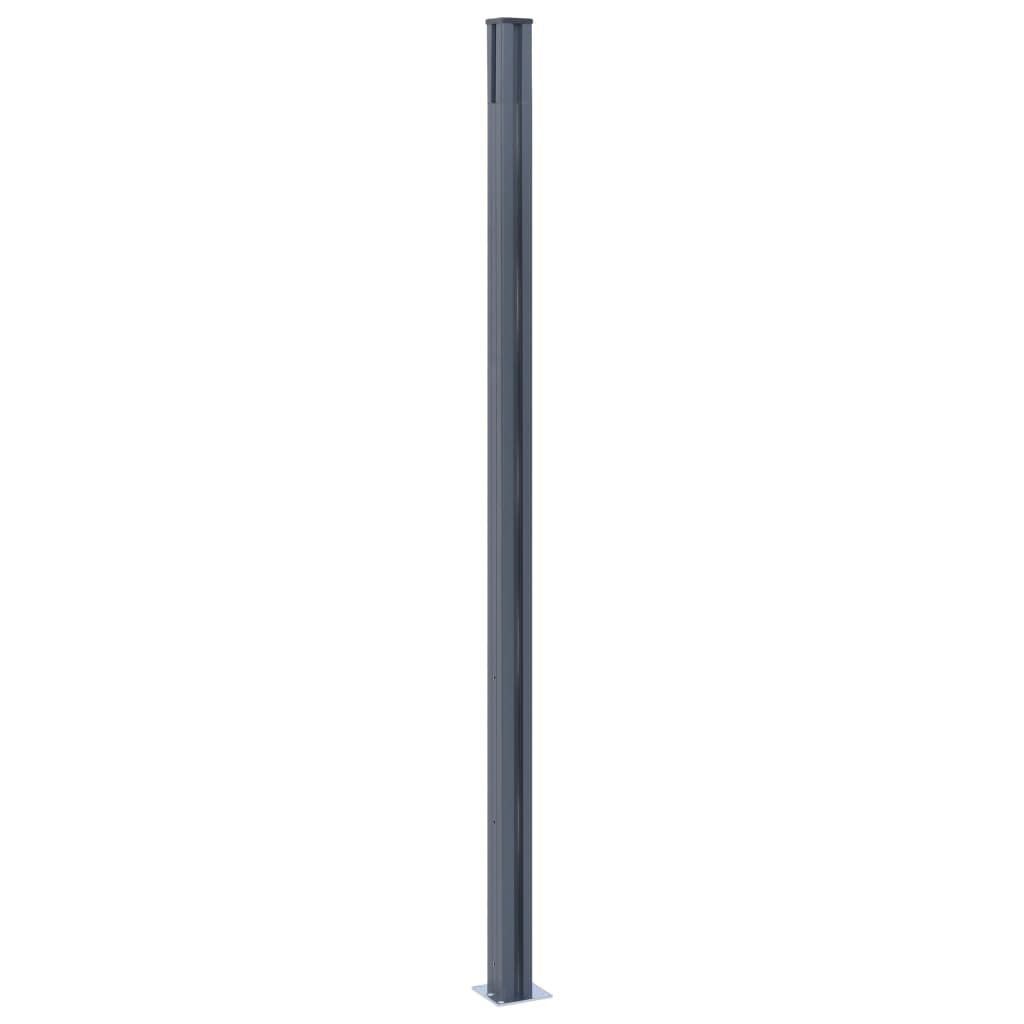 vidaXL Stâlpi de gard, 3 buc., gri închis, 185 cm, aluminiu vidaXL Stâlpi de gard, 3 buc., gri închis, 185 cm, aluminiu