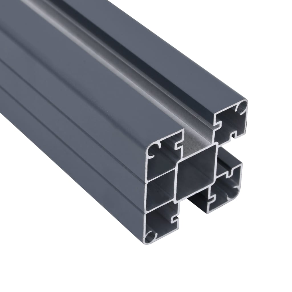 vidaXL Stâlpi de gard, 3 buc., gri închis, 185 cm, aluminiu vidaXL Stâlpi de gard, 3 buc., gri închis, 185 cm, aluminiu