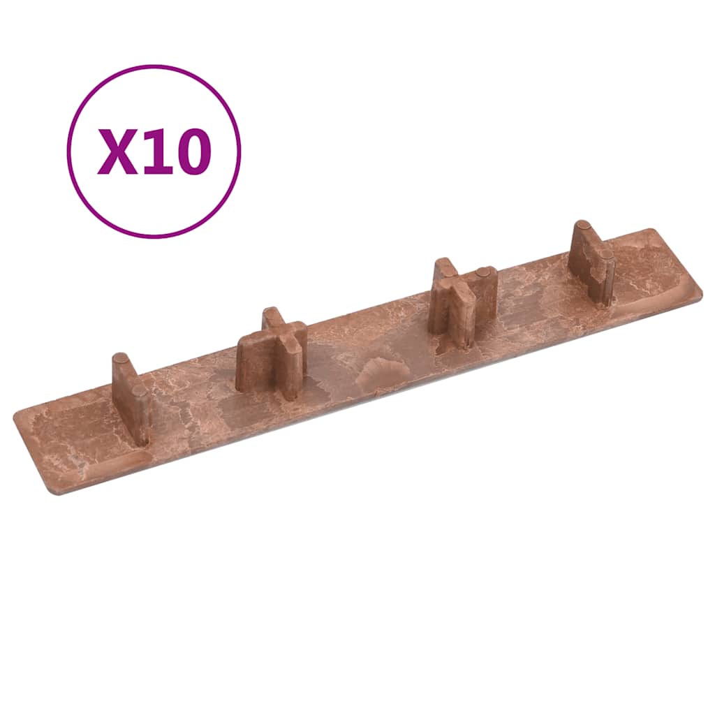 vidaXL Capace de capăt pardoseală terasă, 10 buc., maro, plastic vidaXL Capace de capăt pardoseală terasă, 10 buc., maro, plastic