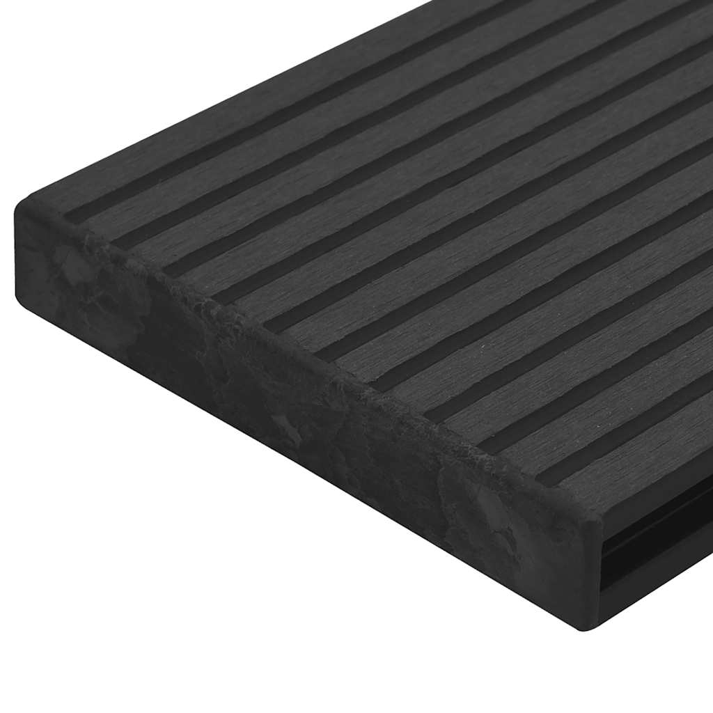 vidaXL Capace de capăt pardoseală terasă, 10 buc., negru, plastic