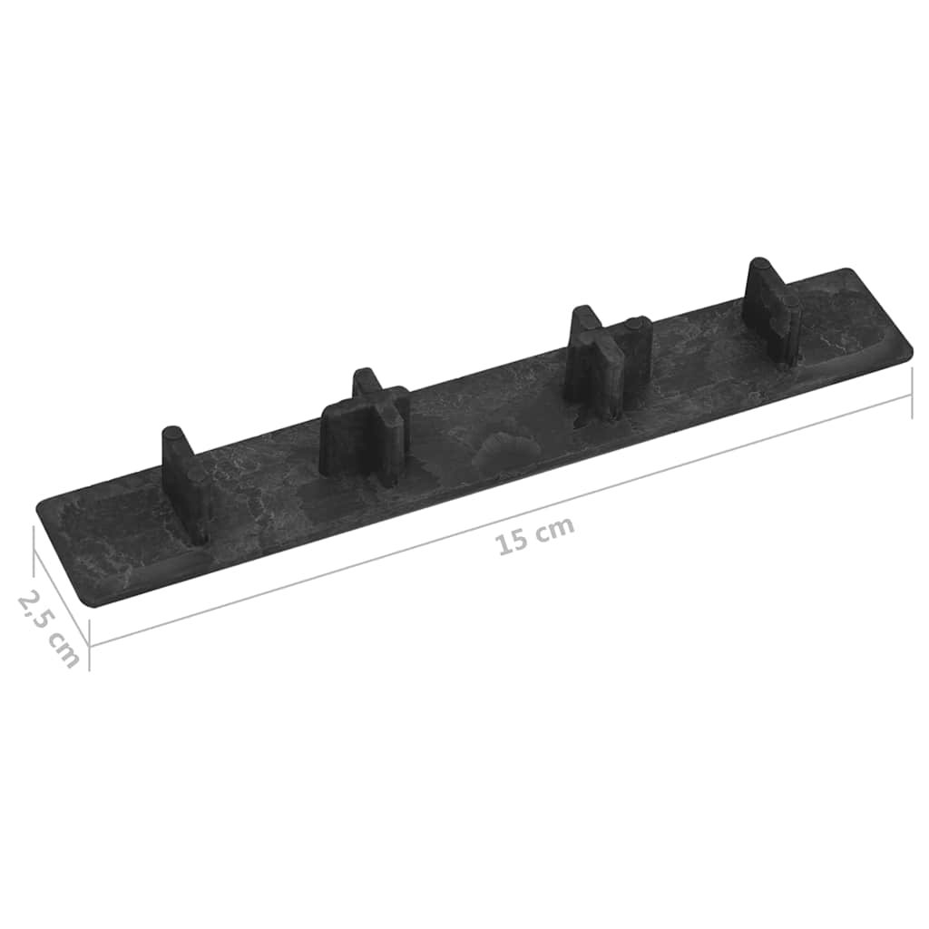 vidaXL Capace de capăt pardoseală terasă, 10 buc., negru, plastic