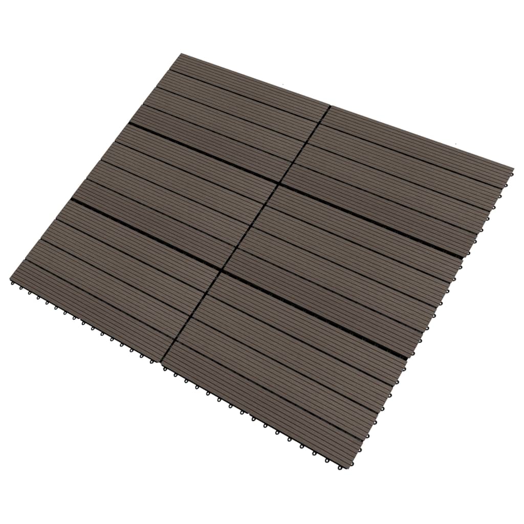 vidaXL Plăci de pardoseală, 6 buc., maro închis, 60x30cm, WPC, 1,08 m² vidaXL Plăci de pardoseală, 6 buc., maro închis, 60x30cm, WPC, 1,08 m²