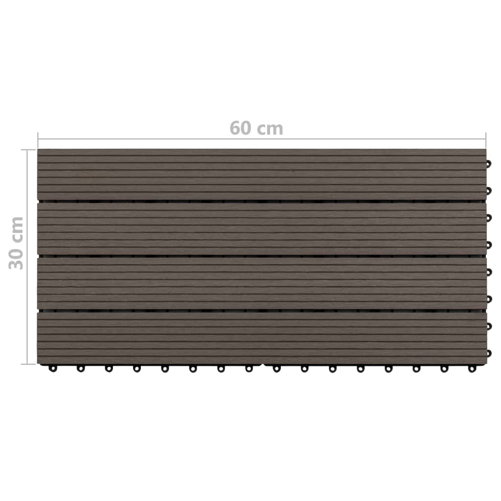 vidaXL Plăci de pardoseală, 6 buc., maro închis, 60x30cm, WPC, 1,08 m² vidaXL Plăci de pardoseală, 6 buc., maro închis, 60x30cm, WPC, 1,08 m²