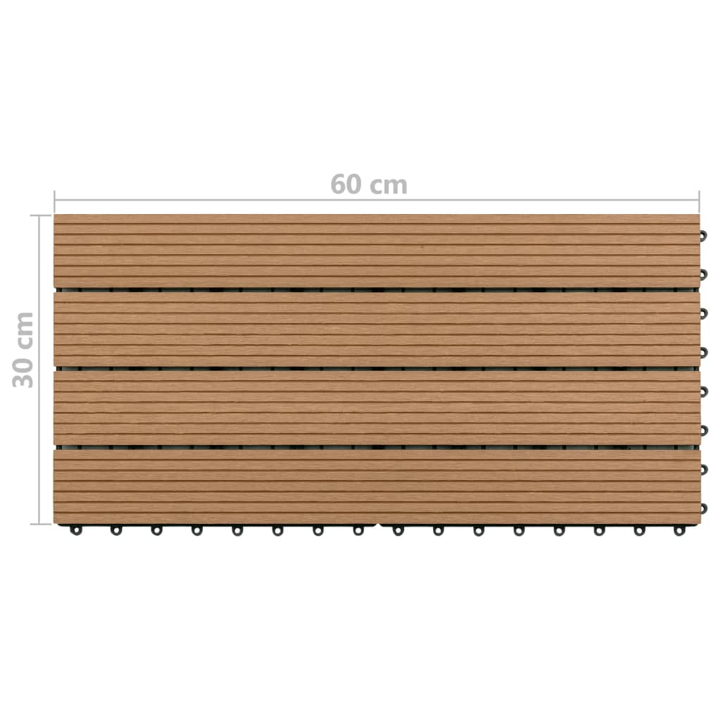 vidaXL Plăci de pardoseală, 6 buc., maro, 60x30 cm, WPC, 1,08 m² vidaXL Plăci de pardoseală, 6 buc., maro, 60x30 cm, WPC, 1,08 m²