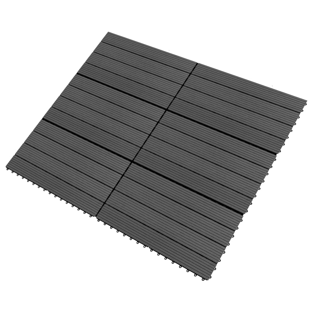 vidaXL Plăci de pardoseală, 6 buc., negru, 60x30 cm, WPC, 1,08 m² vidaXL Plăci de pardoseală, 6 buc., negru, 60x30 cm, WPC, 1,08 m²