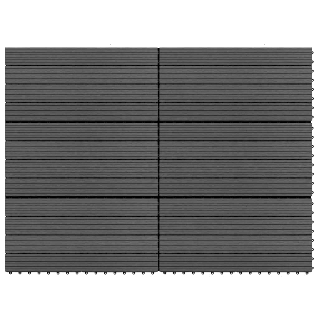 vidaXL Plăci de pardoseală, 6 buc., negru, 60x30 cm, WPC, 1,08 m² vidaXL Plăci de pardoseală, 6 buc., negru, 60x30 cm, WPC, 1,08 m²