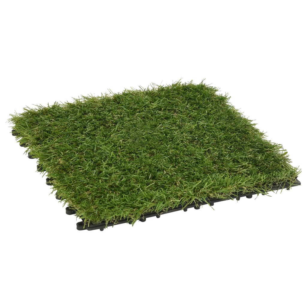vidaXL Plăci de iarbă artificială, 11 buc, verde, 30x30 cm vidaXL Plăci de iarbă artificială, 11 buc, verde, 30x30 cm