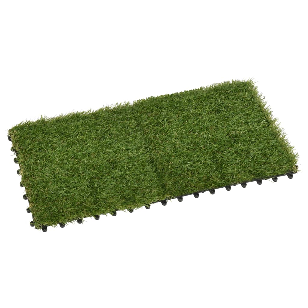 vidaXL Plăci de iarbă artificială, 11 buc, verde, 30x30 cm vidaXL Plăci de iarbă artificială, 11 buc, verde, 30x30 cm