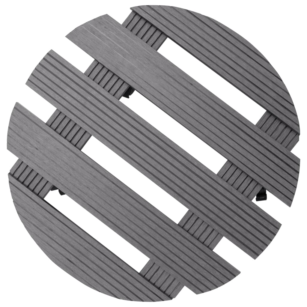 vidaXL Suporturi de plante cu role, 2 buc., gri, Ø30x7,5 cm, WPC vidaXL Suporturi de plante cu role, 2 buc., gri, Ø30x7,5 cm, WPC