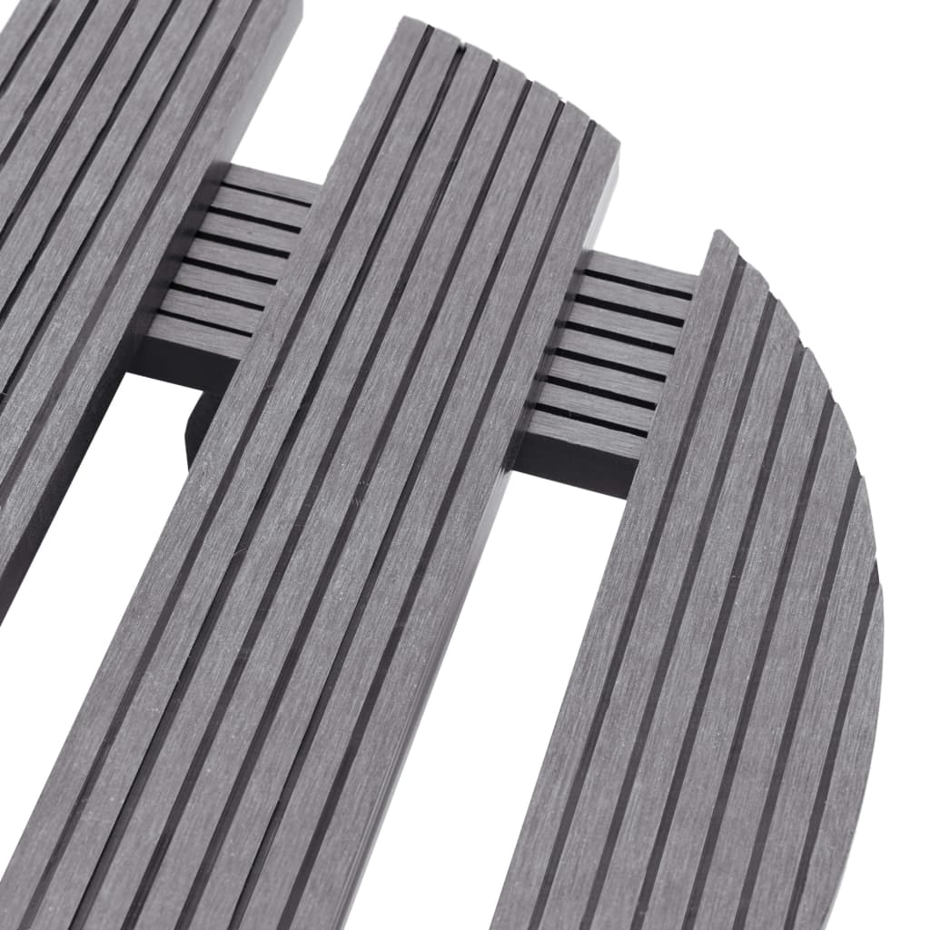 vidaXL Suporturi de plante cu role, 2 buc., gri, Ø30x7,5 cm, WPC vidaXL Suporturi de plante cu role, 2 buc., gri, Ø30x7,5 cm, WPC