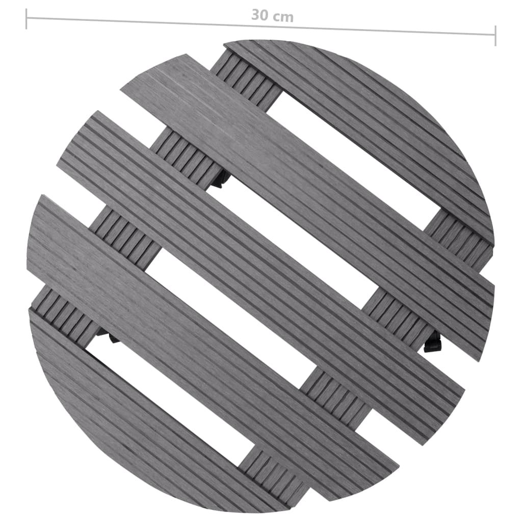 vidaXL Suporturi de plante cu role, 2 buc., gri, Ø30x7,5 cm, WPC vidaXL Suporturi de plante cu role, 2 buc., gri, Ø30x7,5 cm, WPC