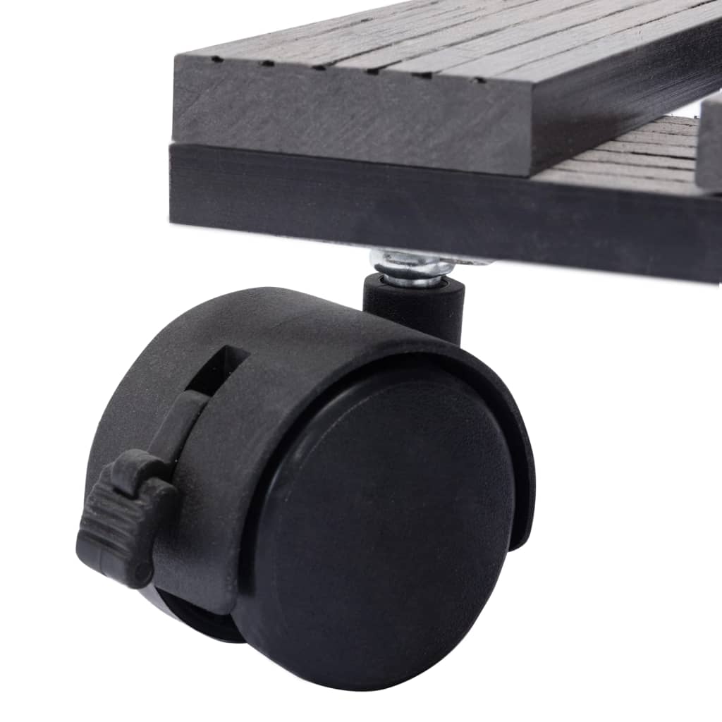 vidaXL Suporturi de plante cu role, 2 buc., gri, 30x30x7,5 cm, WPC vidaXL Suporturi de plante cu role, 2 buc., gri, 30x30x7,5 cm, WPC