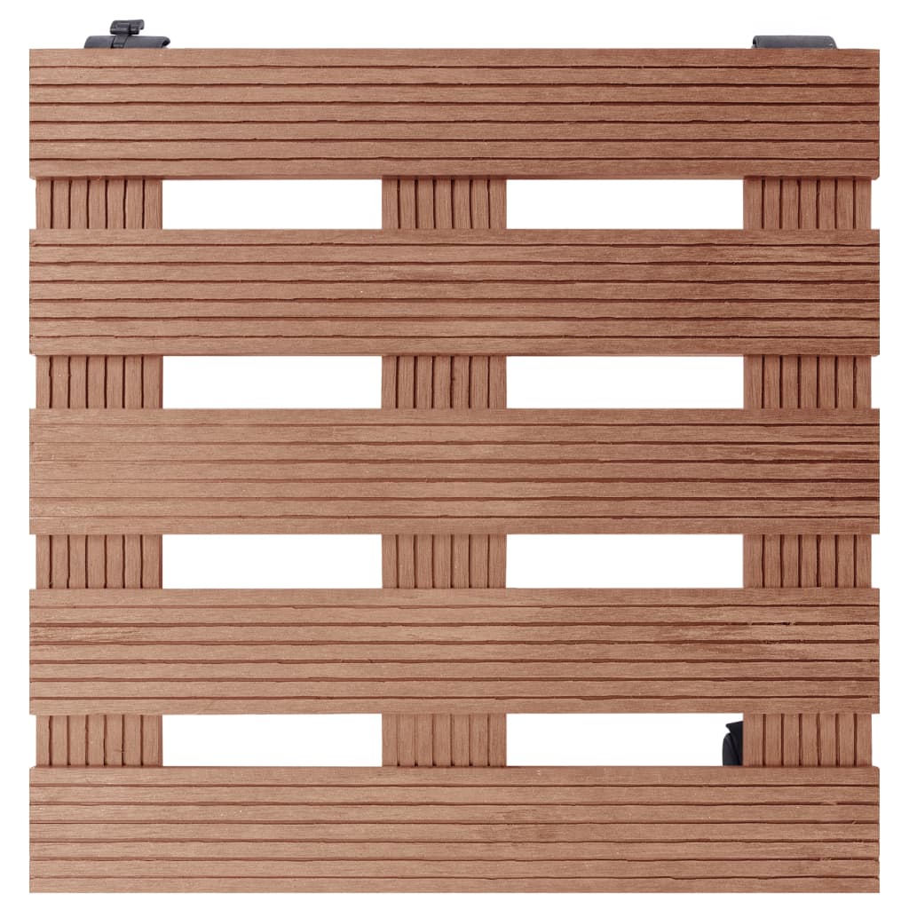 vidaXL Suporturi de plante cu role, 2 buc., maro, 30x30x7,5 cm, WPC vidaXL Suporturi de plante cu role, 2 buc., maro, 30x30x7,5 cm, WPC