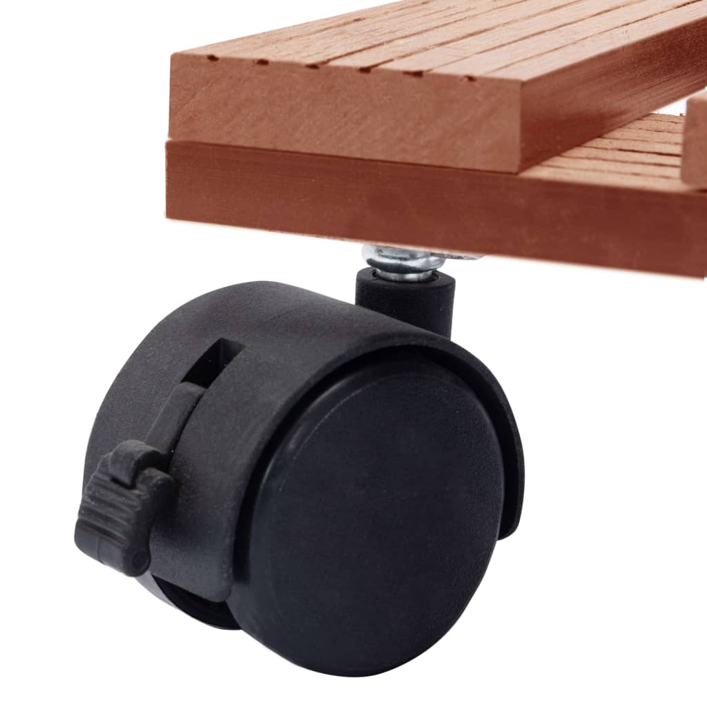 vidaXL Suporturi de plante cu role, 2 buc., maro, 30x30x7,5 cm, WPC vidaXL Suporturi de plante cu role, 2 buc., maro, 30x30x7,5 cm, WPC