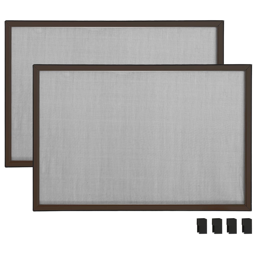 vidaXL Plasă insecte extensibilă pentru ferestre, maro, (75-143)x50 cm vidaXL Plasă insecte extensibilă pentru ferestre, maro, (75-143)x50 cm