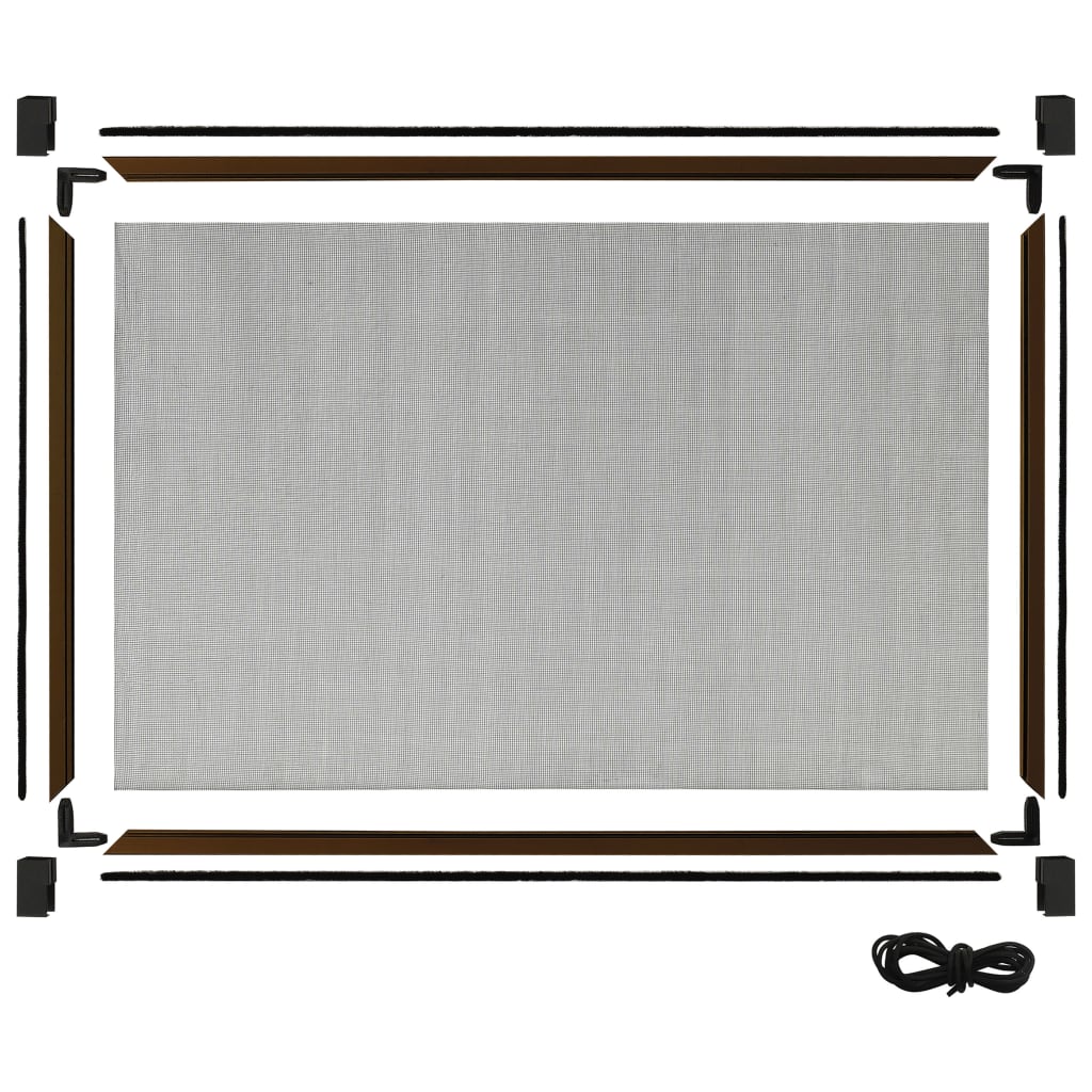 vidaXL Plasă insecte extensibilă pentru ferestre, maro, (75-143)x50 cm vidaXL Plasă insecte extensibilă pentru ferestre, maro, (75-143)x50 cm