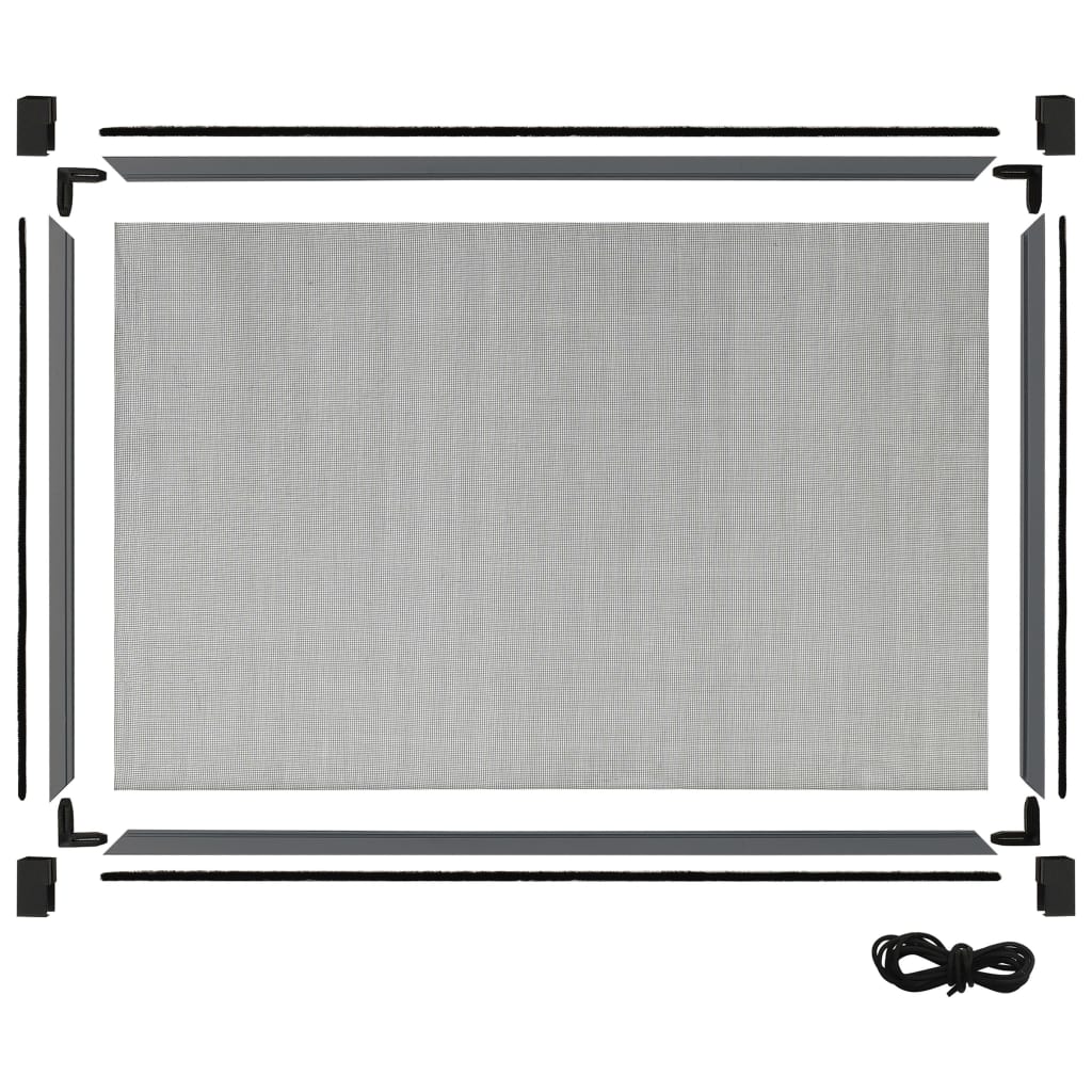 vidaXL Plasă insecte extensibilă ferestre, antracit, (75-143)x50 cm vidaXL Plasă insecte extensibilă ferestre, antracit, (75-143)x50 cm