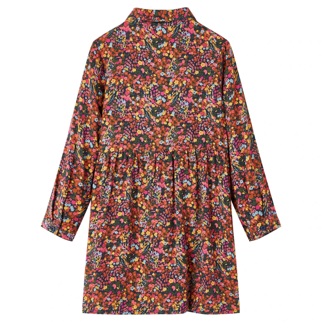 Rochie pentru copii cu mâneci lungi, multicolor, 128 Rochie pentru copii cu mâneci lungi, multicolor, 128