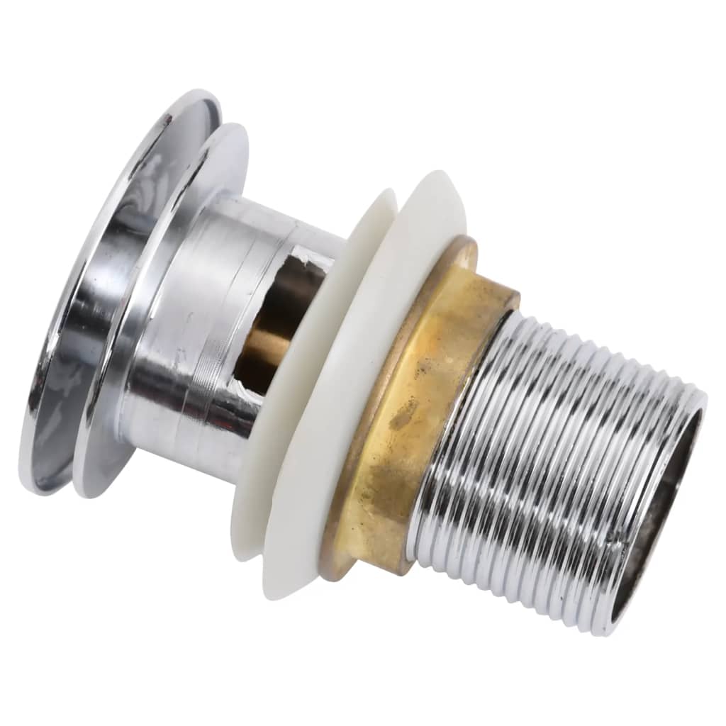 vidaXL Ventil scurgere push, funcție de preaplin, crom, 6,4x6,4x9,1 cm vidaXL Ventil scurgere push, funcție de preaplin, crom, 6,4x6,4x9,1 cm