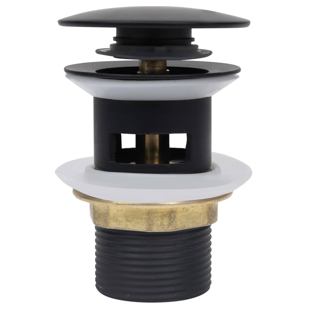 vidaXL Ventil scurgere push, funcție de preaplin, negru 6,4x6,4x9,1 cm vidaXL Ventil scurgere push, funcție de preaplin, negru 6,4x6,4x9,1 cm