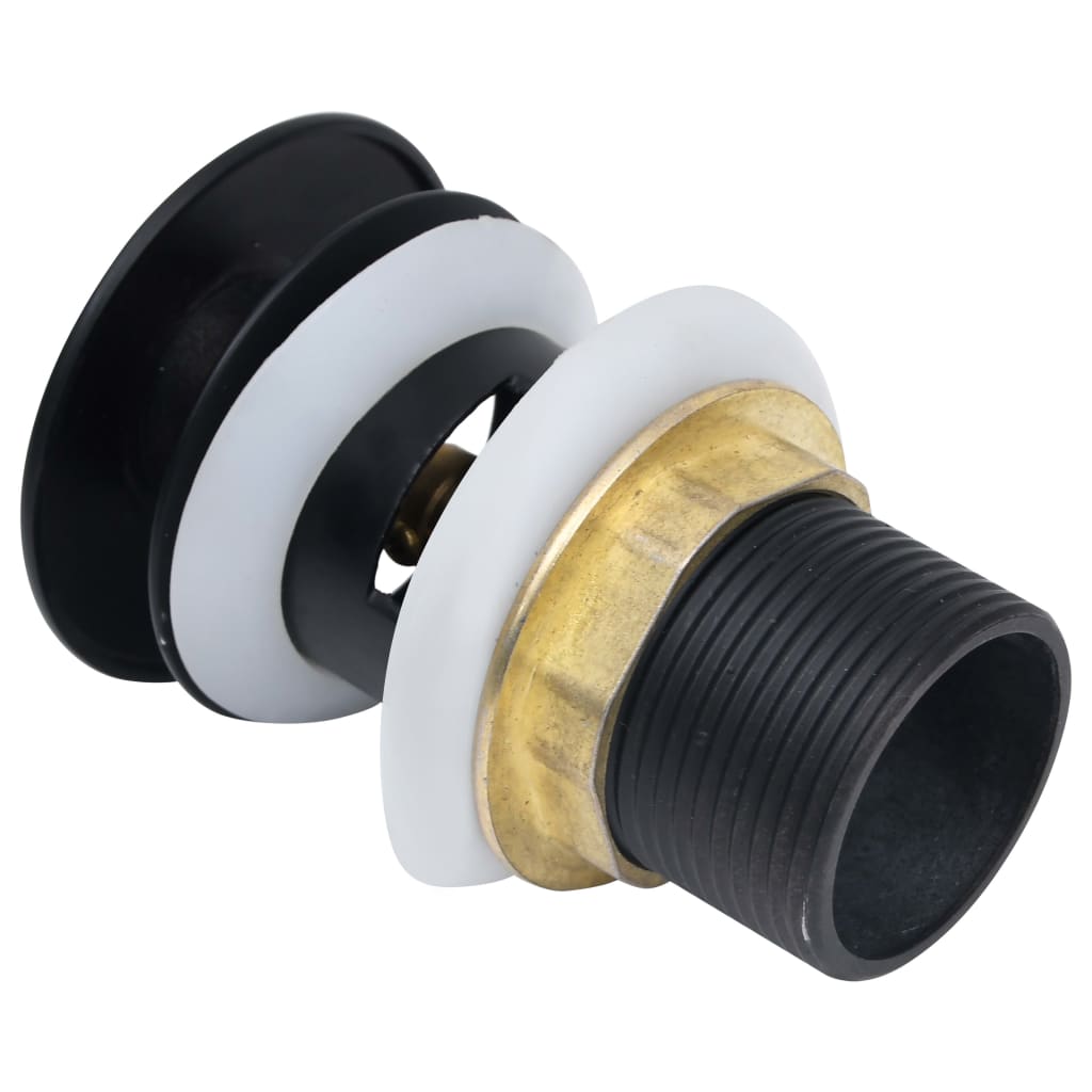 vidaXL Ventil scurgere push, funcție de preaplin, negru 6,4x6,4x9,1 cm vidaXL Ventil scurgere push, funcție de preaplin, negru 6,4x6,4x9,1 cm