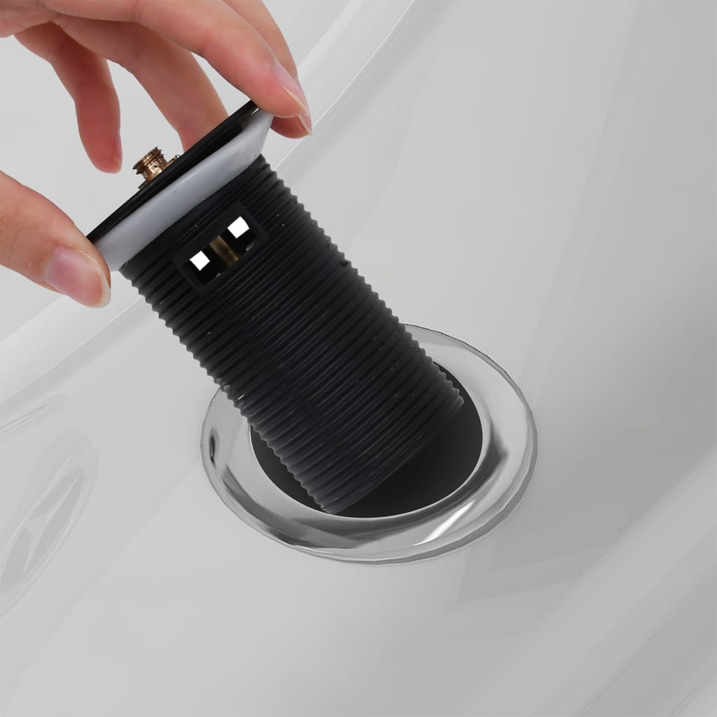 vidaXL Ventil scurgere push, funcție de preaplin, negru 6,4x6,4x9,1 cm vidaXL Ventil scurgere push, funcție de preaplin, negru 6,4x6,4x9,1 cm