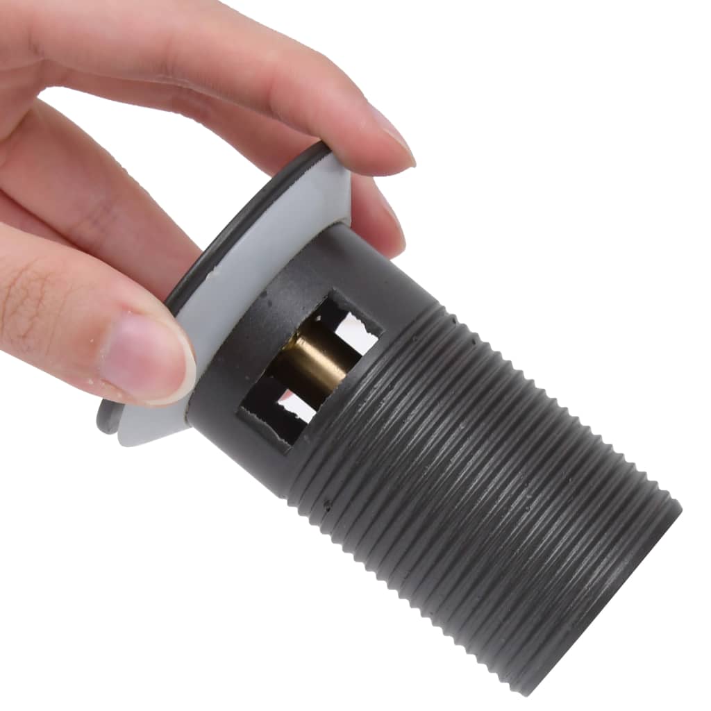 vidaXL Ventil scurgere push, funcție de preaplin, gri, 6,4x6,4x9,1 cm