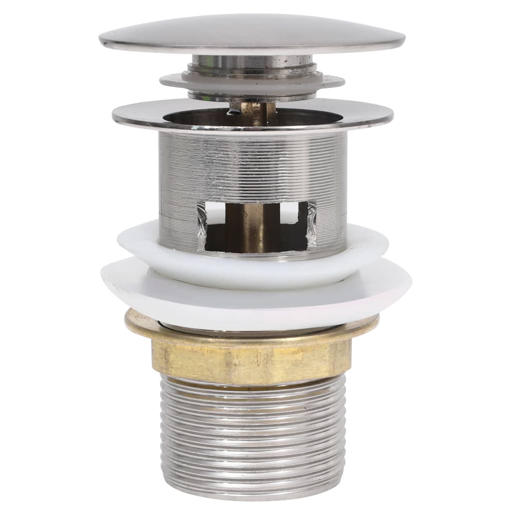 vidaXL Ventil scurgere push funcție de preaplin argintiu 6,4x6,4x9,1cm vidaXL Ventil scurgere push funcție de preaplin argintiu 6,4x6,4x9,1cm