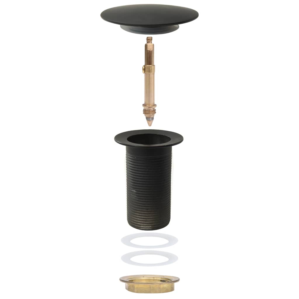 vidaXL Ventil scurgere push, fără preaplin, negru 6,4x6,4x9,1 cm vidaXL Ventil scurgere push, fără preaplin, negru 6,4x6,4x9,1 cm