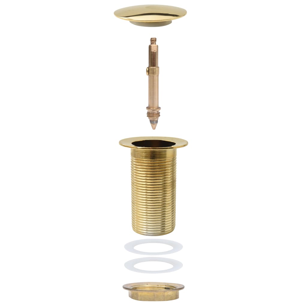 vidaXL Ventil scurgere push, fără preaplin, auriu 6,4x6,4x9,1 cm vidaXL Ventil scurgere push, fără preaplin, auriu 6,4x6,4x9,1 cm