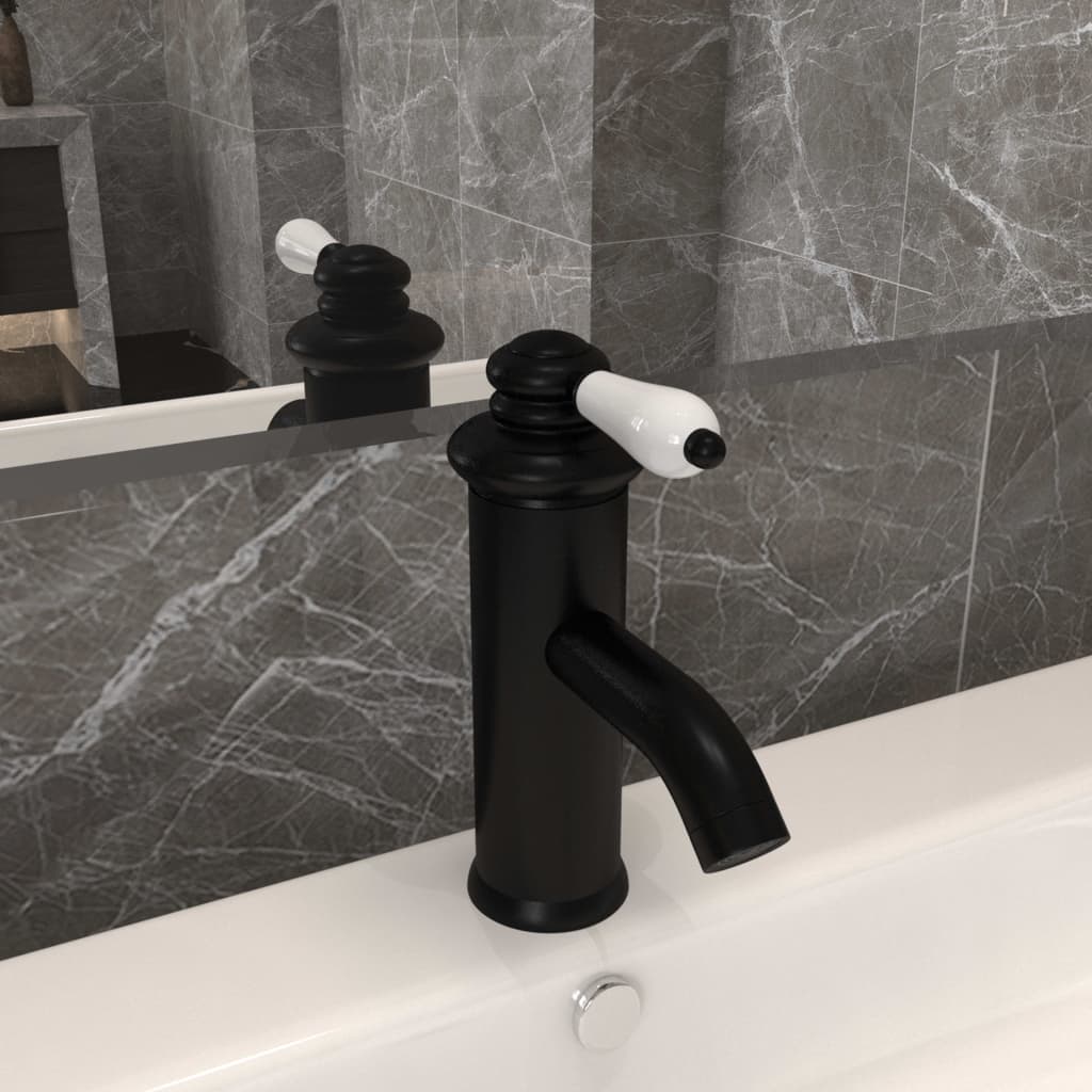 vidaXL Robinet chiuvetă de baie, negru, 130x180 mm vidaXL Robinet chiuvetă de baie, negru, 130x180 mm