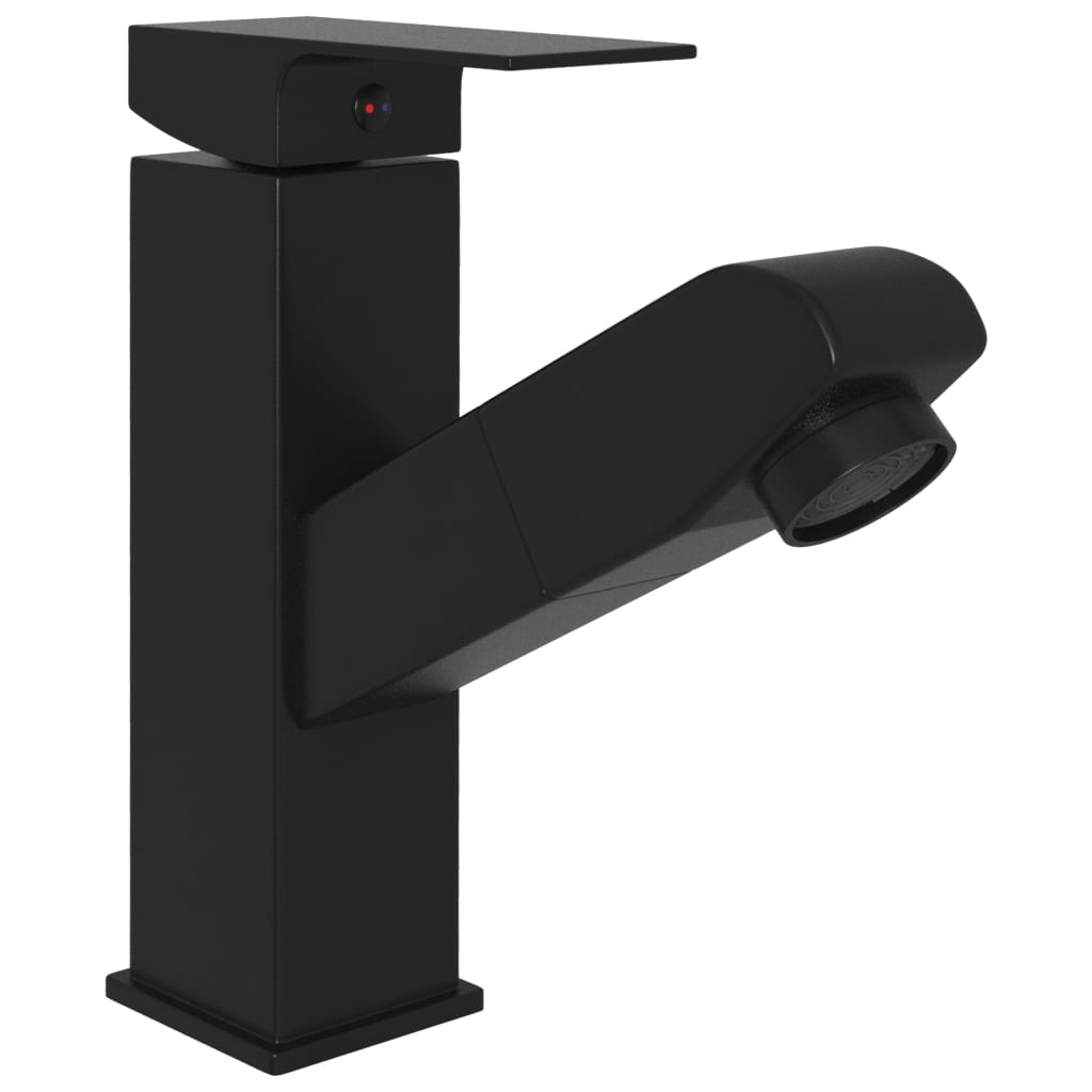 vidaXL Robinet chiuvetă de baie retractabil, negru, 157x172 mm vidaXL Robinet chiuvetă de baie retractabil, negru, 157x172 mm