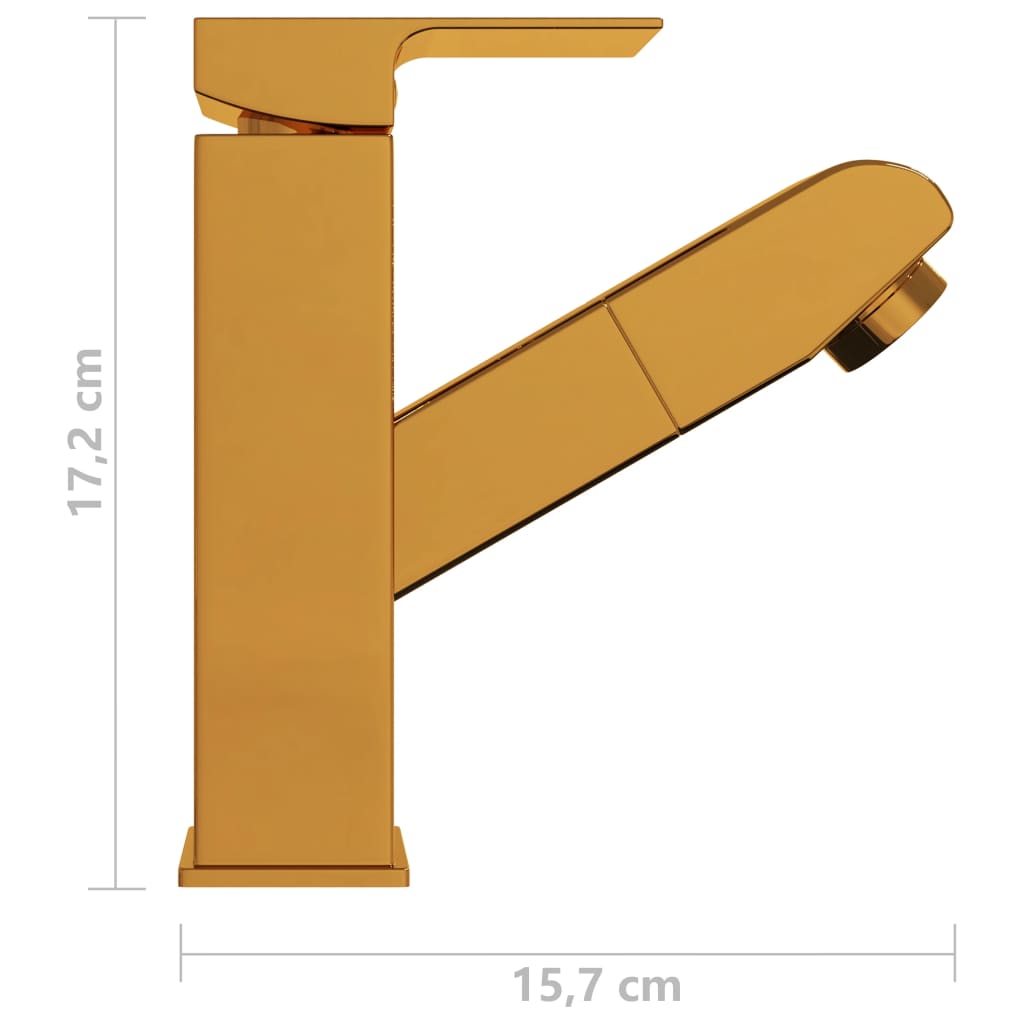 vidaXL Robinet chiuvetă de baie retractabil, auriu, 157x172 mm vidaXL Robinet chiuvetă de baie retractabil, auriu, 157x172 mm