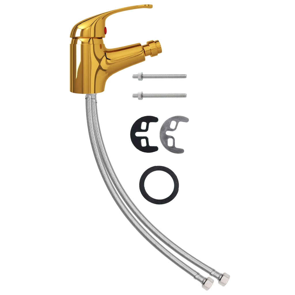 vidaXL Baterie mixer pentru bideu baie, auriu, 13x12 cm vidaXL Baterie mixer pentru bideu baie, auriu, 13x12 cm
