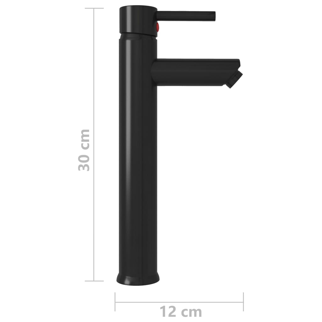 vidaXL Baterie mixer de baie, negru, 12x30 cm vidaXL Baterie mixer de baie, negru, 12x30 cm
