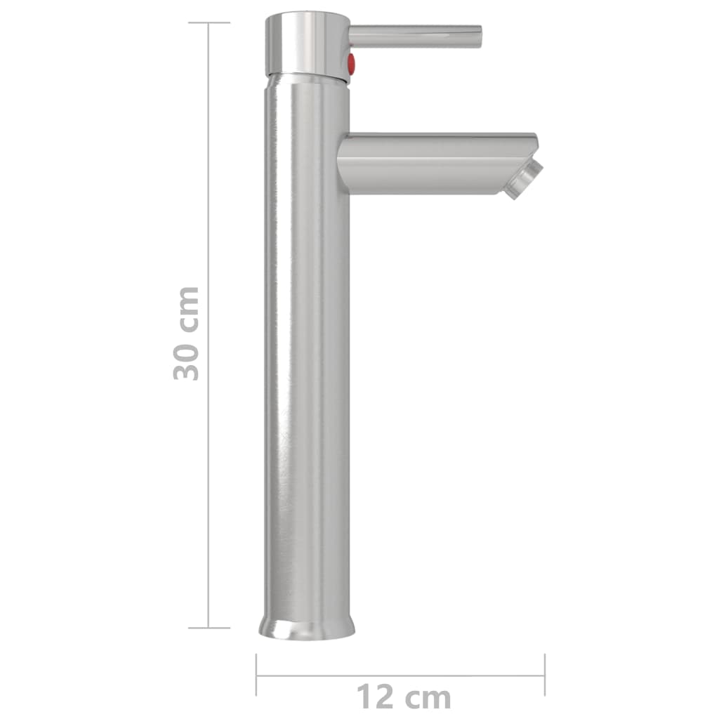 vidaXL Baterie mixer de baie, argintiu, 12x30 cm vidaXL Baterie mixer de baie, argintiu, 12x30 cm