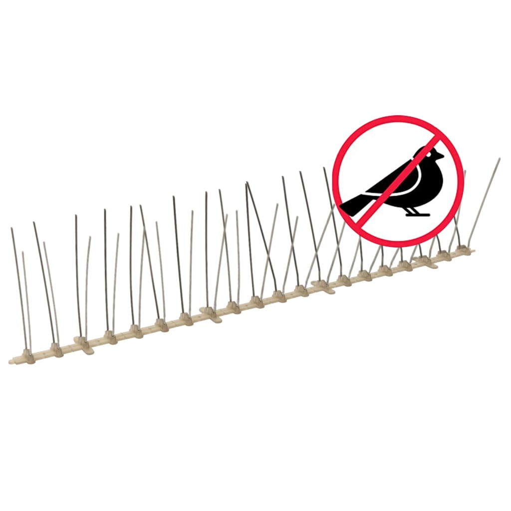 vidaXL Set bandă cu țepi antipăsări cu 4 rânduri 20 buc. plastic 10 m
