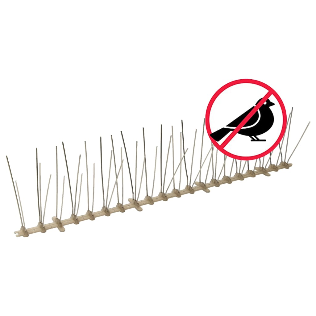 vidaXL Set bandă cu țepi antipăsări cu 5 rânduri 20 buc. plastic 10 m