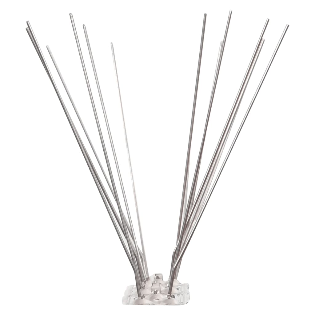 vidaXL Set bandă cu țepi antipăsări cu 4 rânduri, 20 buc., oțel, 10 m