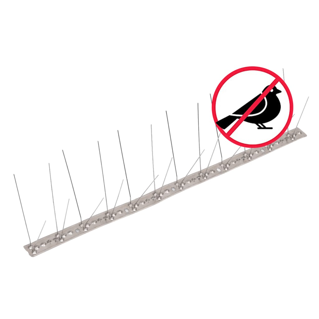 vidaXL Set bandă cu țepi antipăsări cu 4 rânduri, 20 buc., oțel, 10 m