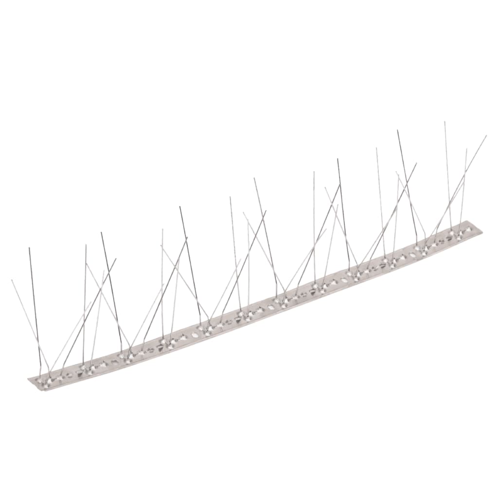 vidaXL Set bandă cu țepi antipăsări cu 5 rânduri, 20 buc., oțel, 10 m vidaXL Set bandă cu țepi antipăsări cu 5 rânduri, 20 buc., oțel, 10 m