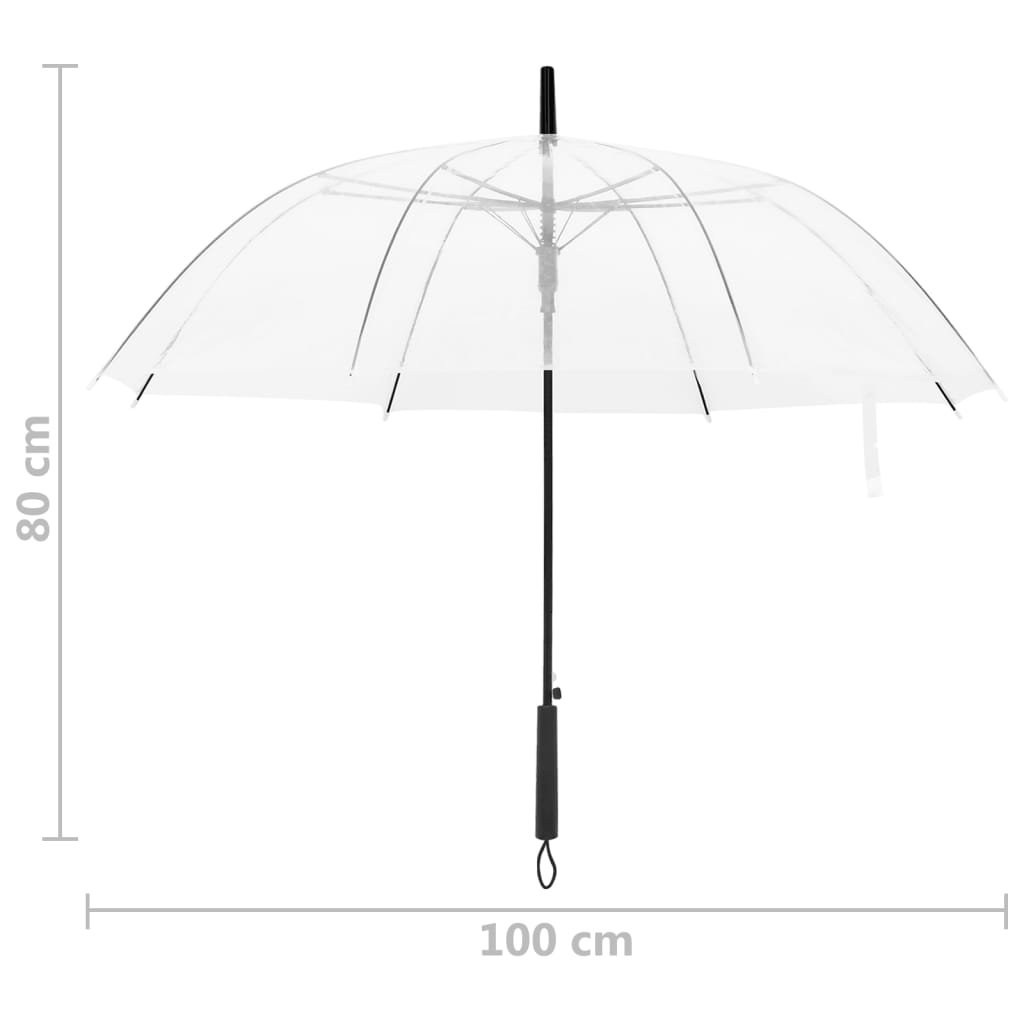 vidaXL Umbrelă, transparent, 100 cm vidaXL Umbrelă, transparent, 100 cm