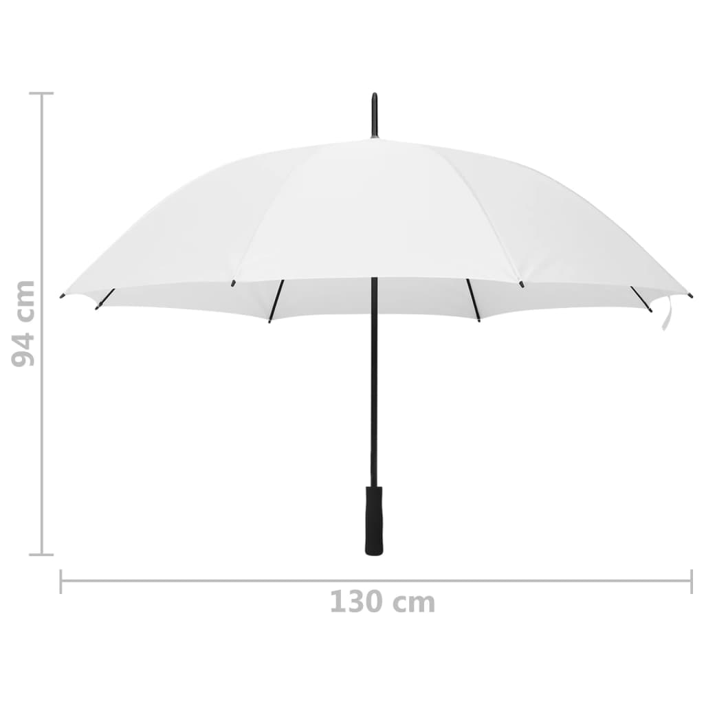 vidaXL Umbrelă, alb, 130 cm
