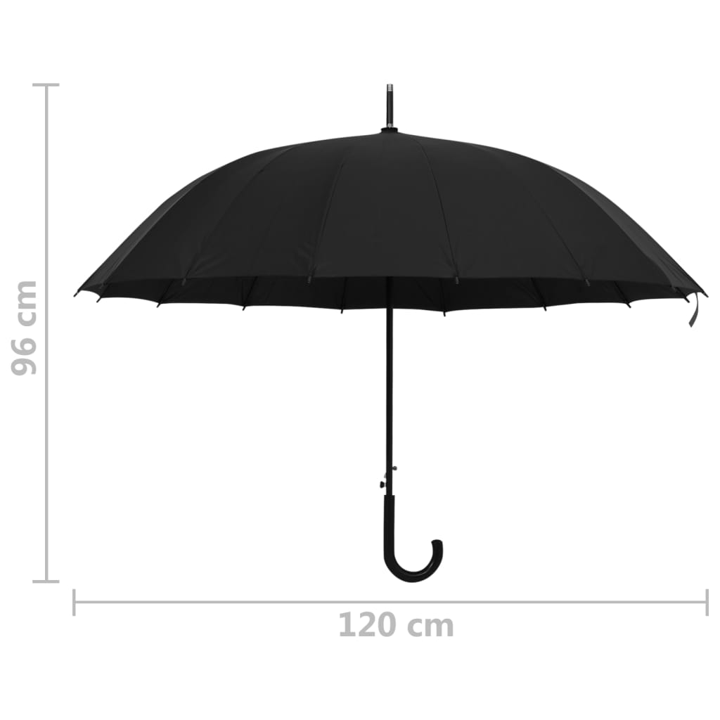 vidaXL Umbrelă automată, negru, 120 cm vidaXL Umbrelă automată, negru, 120 cm