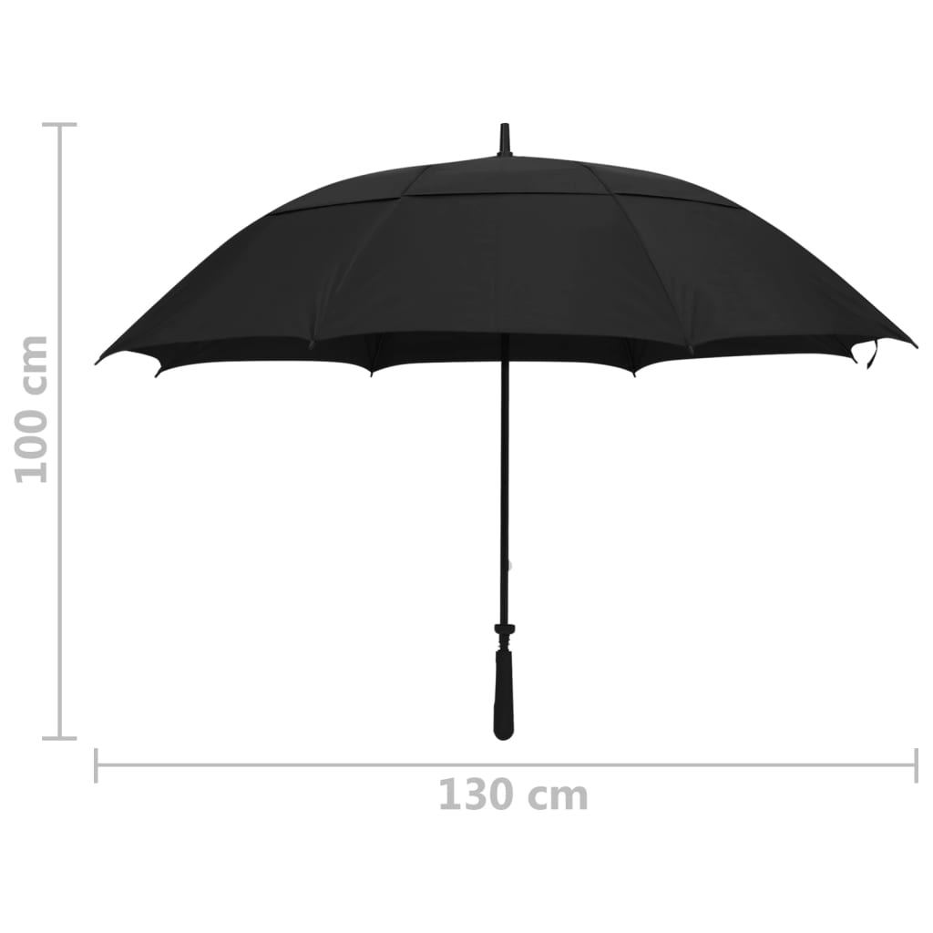 vidaXL Umbrelă, negru, 130 cm vidaXL Umbrelă, negru, 130 cm