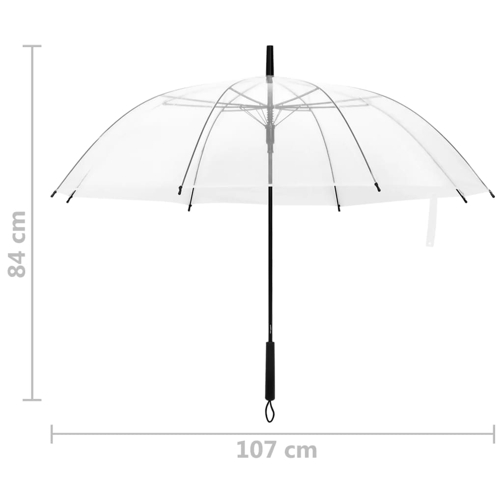 vidaXL Umbrelă, transparent, 107 cm vidaXL Umbrelă, transparent, 107 cm